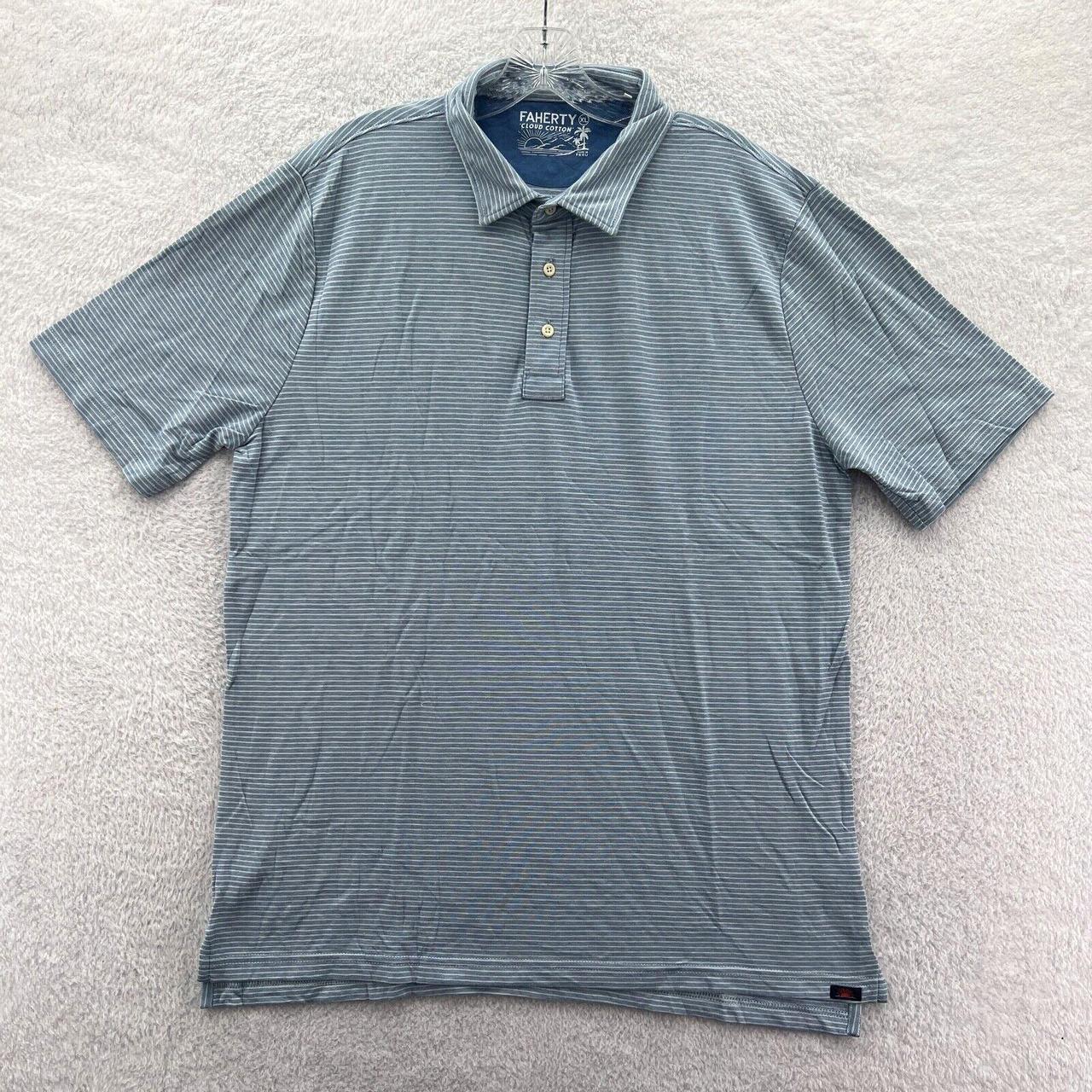 Faherty Men's Blue Poloshirts Depop