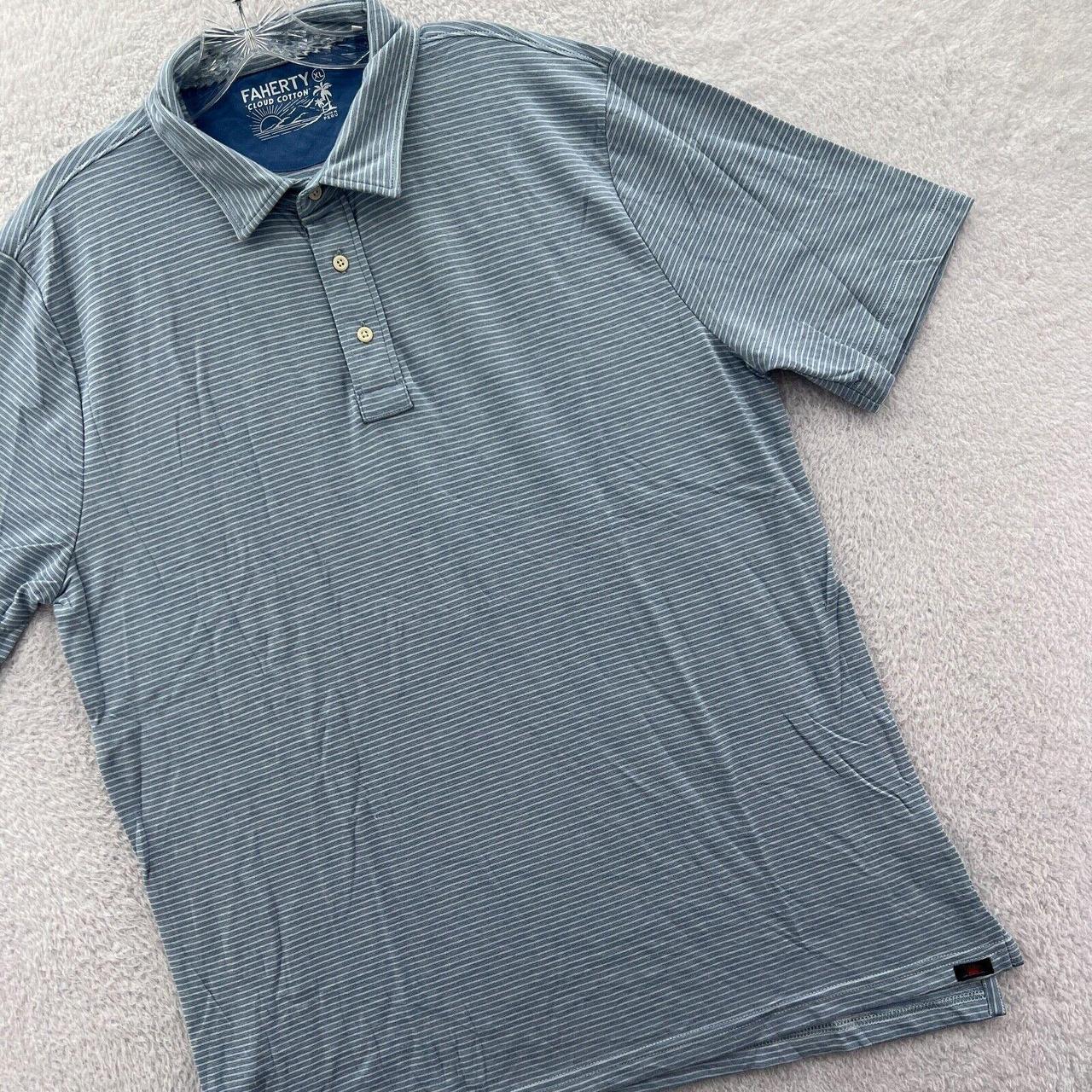 Faherty Men's Blue Polo-shirts | Depop