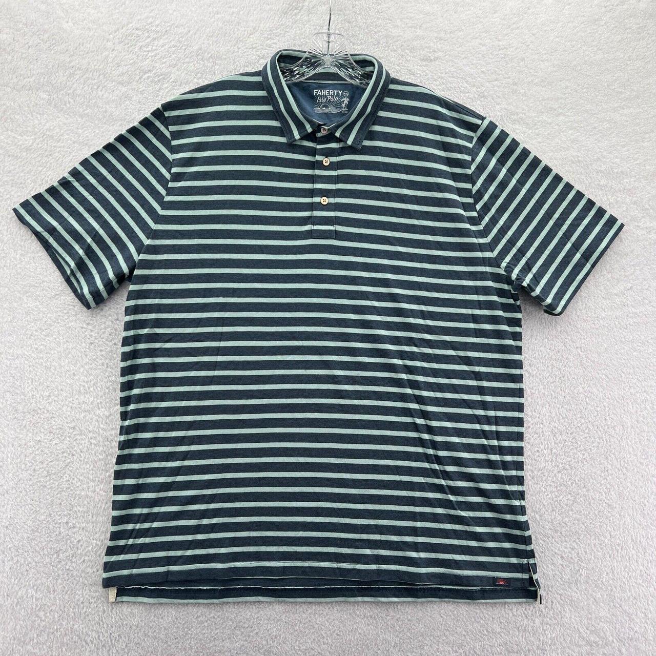 Faherty Men's Blue Poloshirts Depop