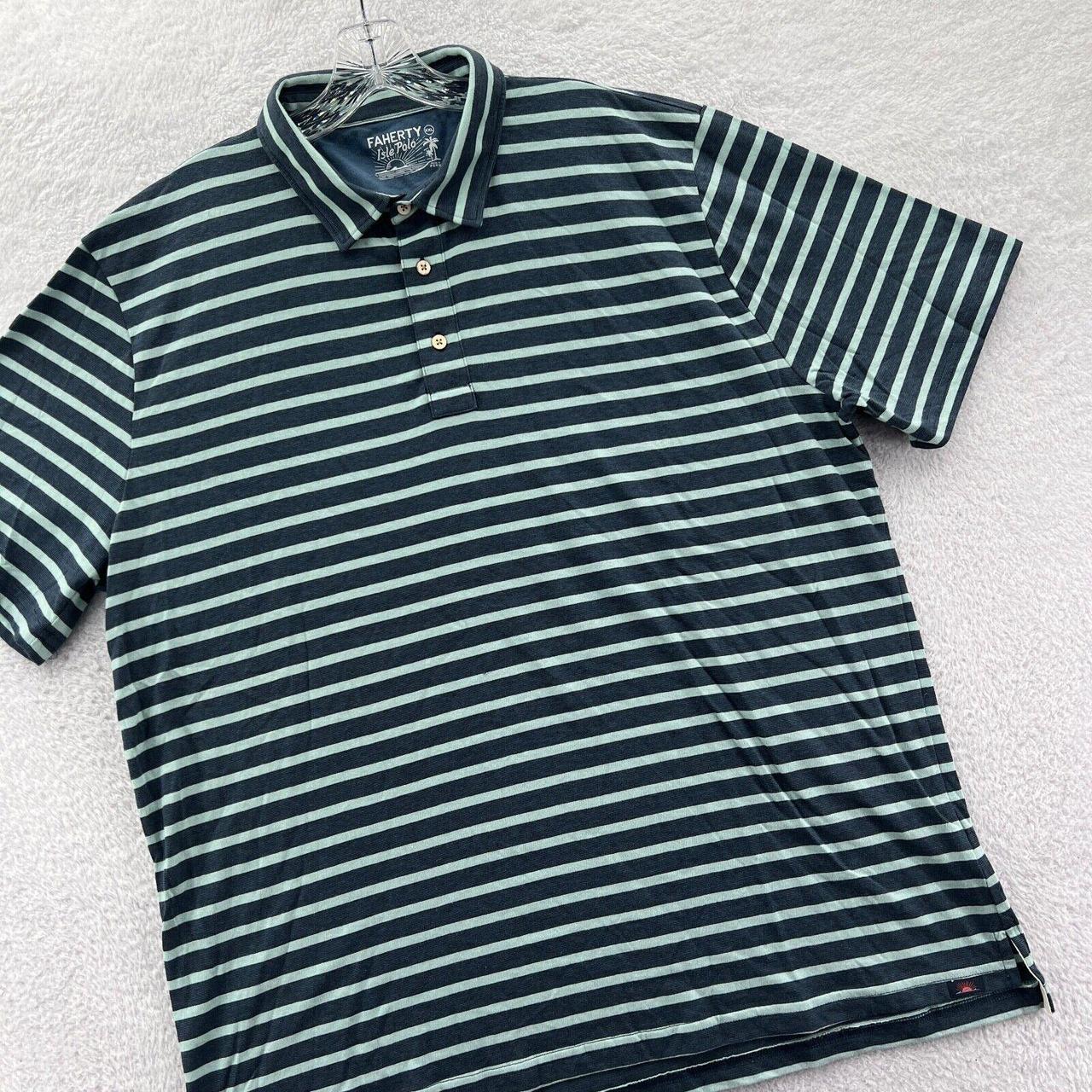 Faherty Men's Blue Poloshirts Depop