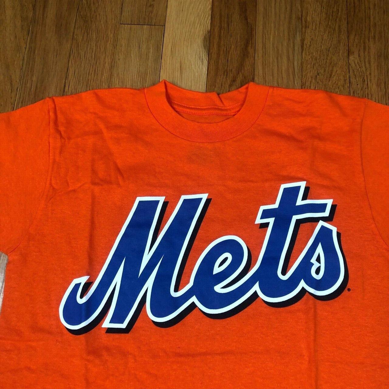 New Majestic New York Mets Shirt Boys Small Orange MLB Baseball