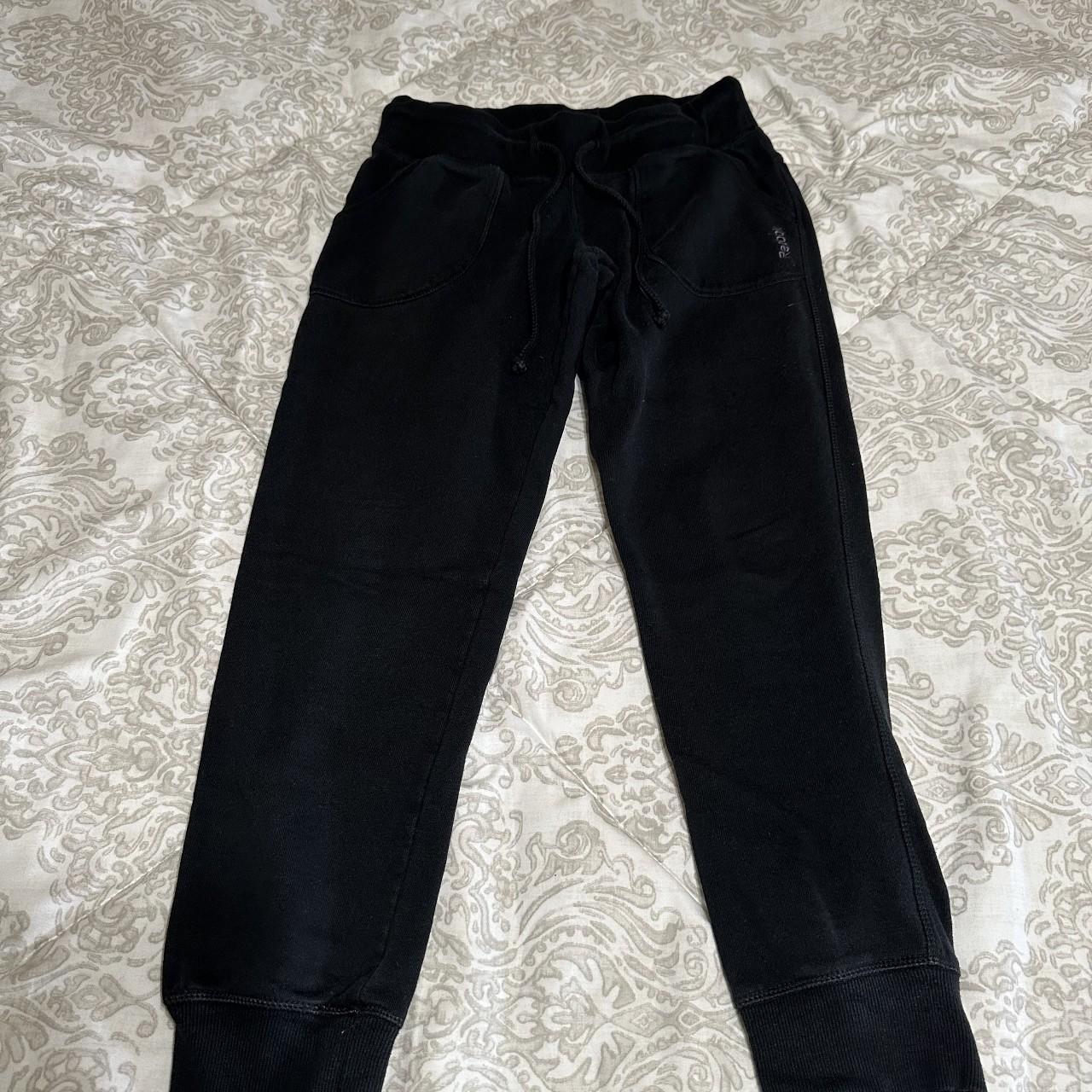 Reebok black sweatpants that's great for workout or... - Depop
