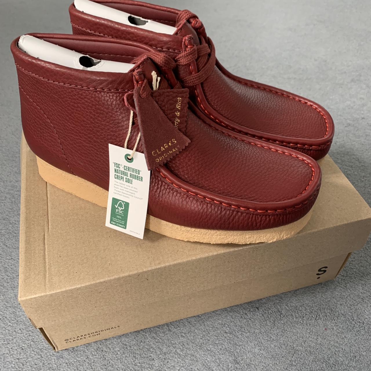 burgundy wallabees
