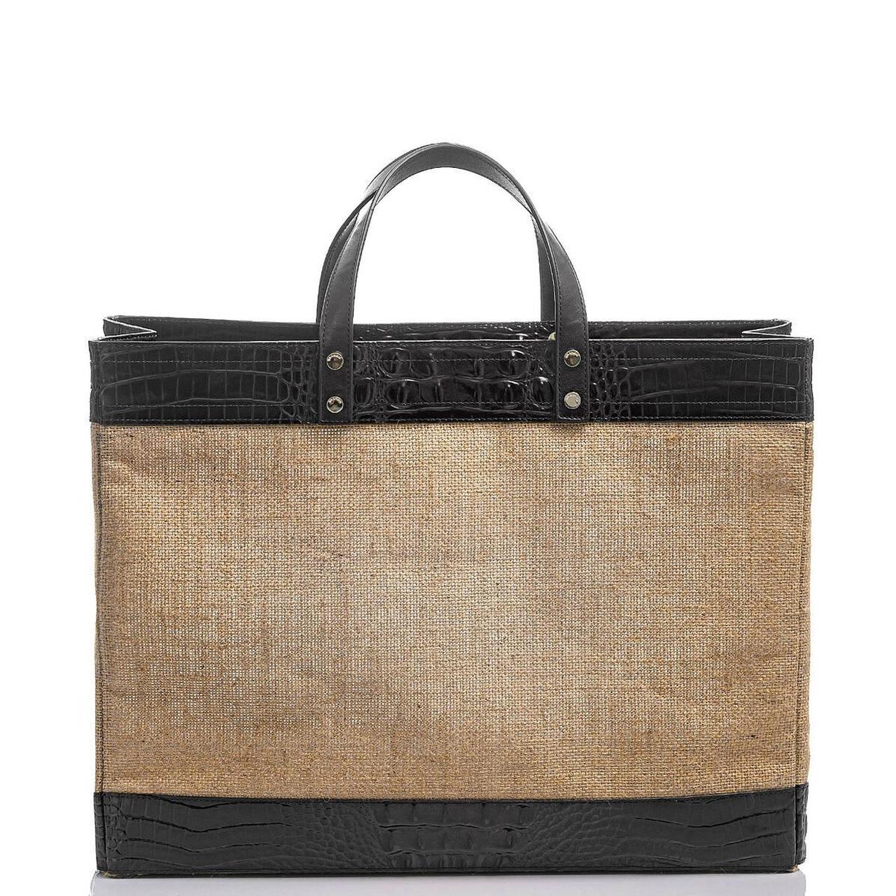 Brahmin burlap tote sale