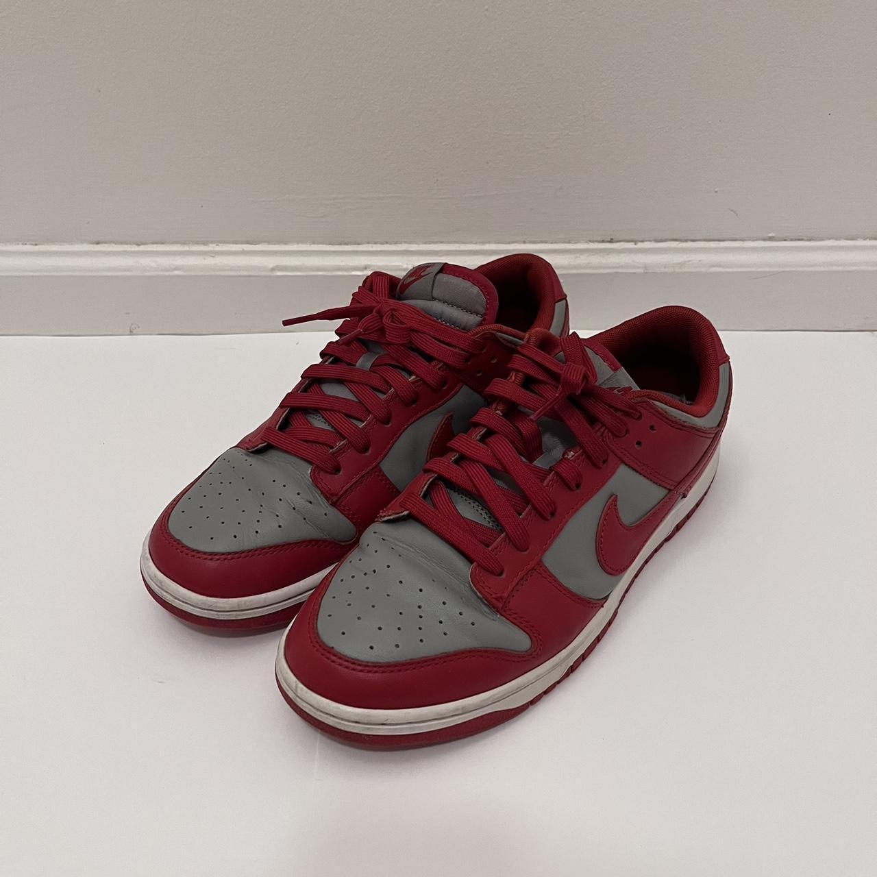 Nike dunk low retro medium grey varsity red UNLV... - Depop