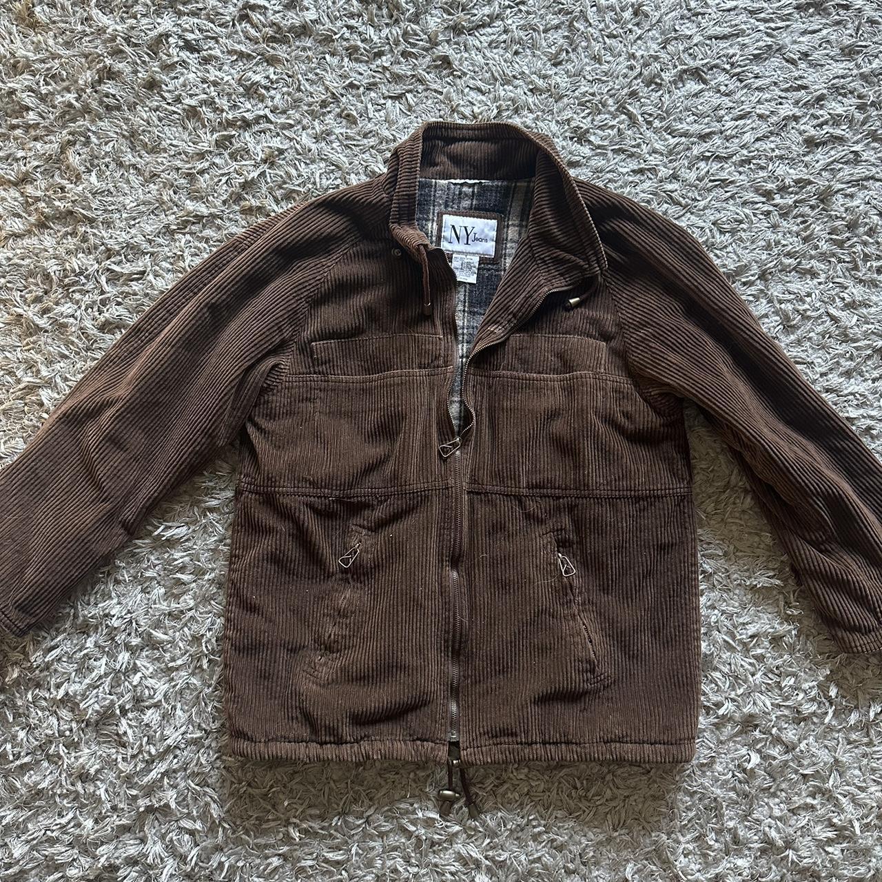 Vintage NY jeans corduroy jacket brown heavy... - Depop