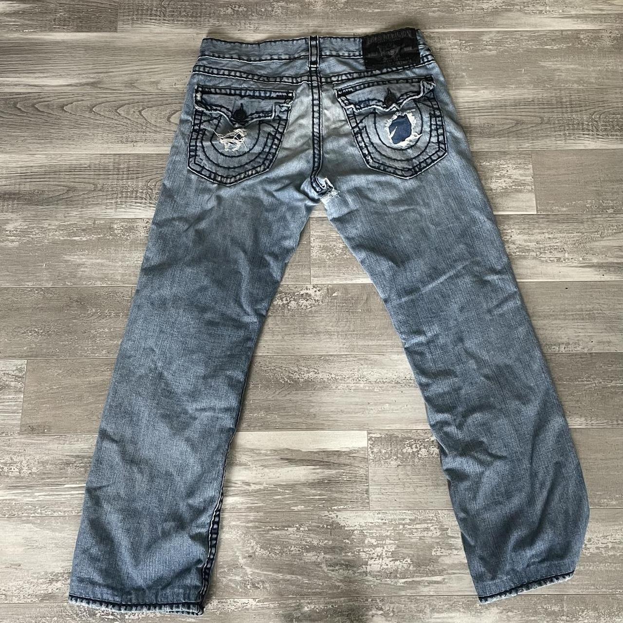 True Religion Men's Blue Trousers | Depop