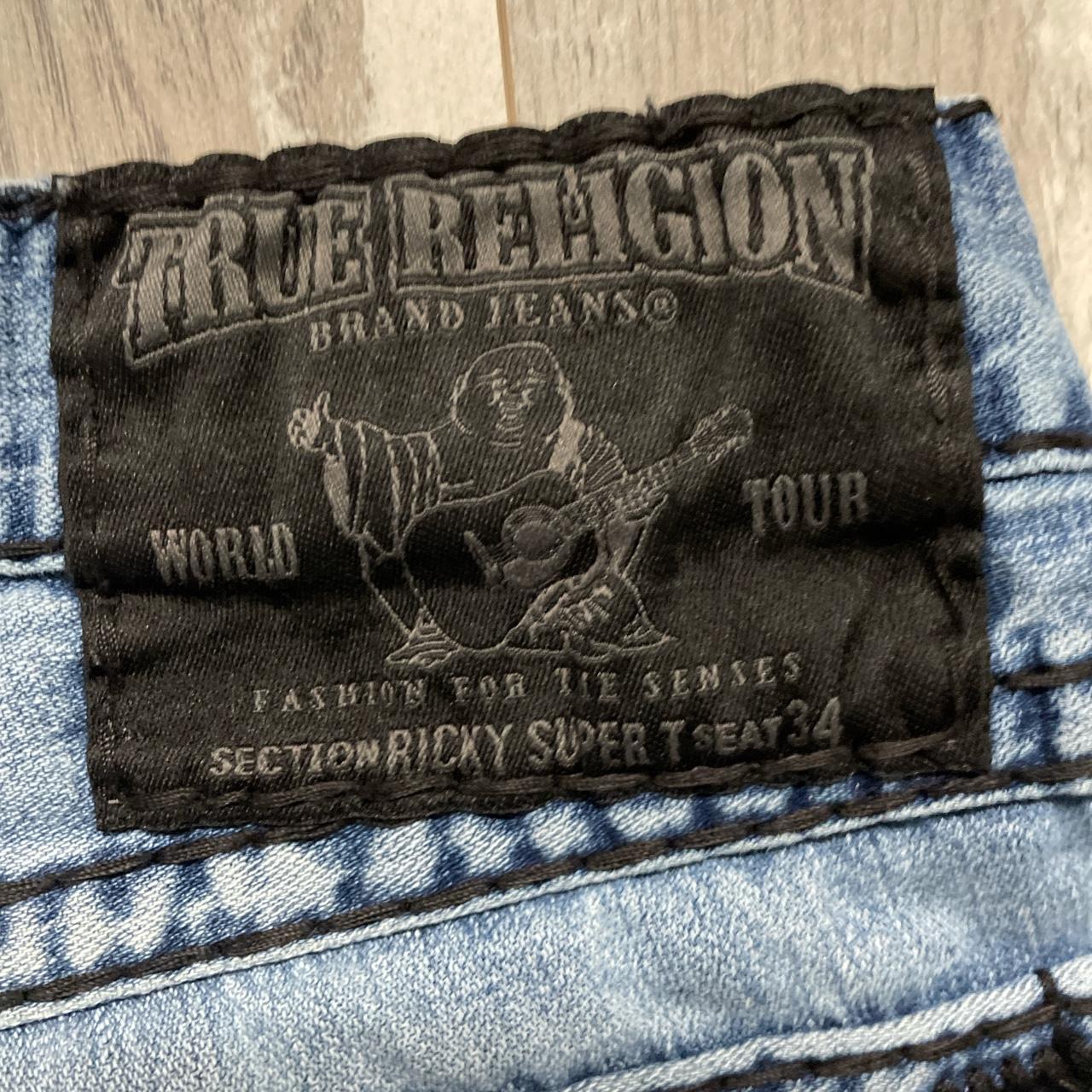 True Religion Men's Blue Trousers | Depop