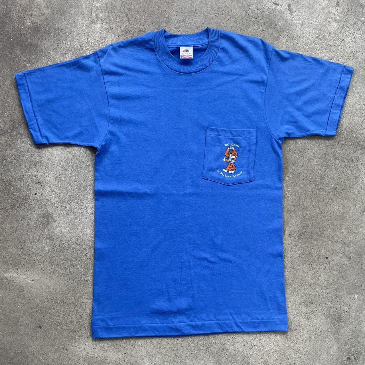 Fruit of the Loom Men's Blue T-shirt | Depop