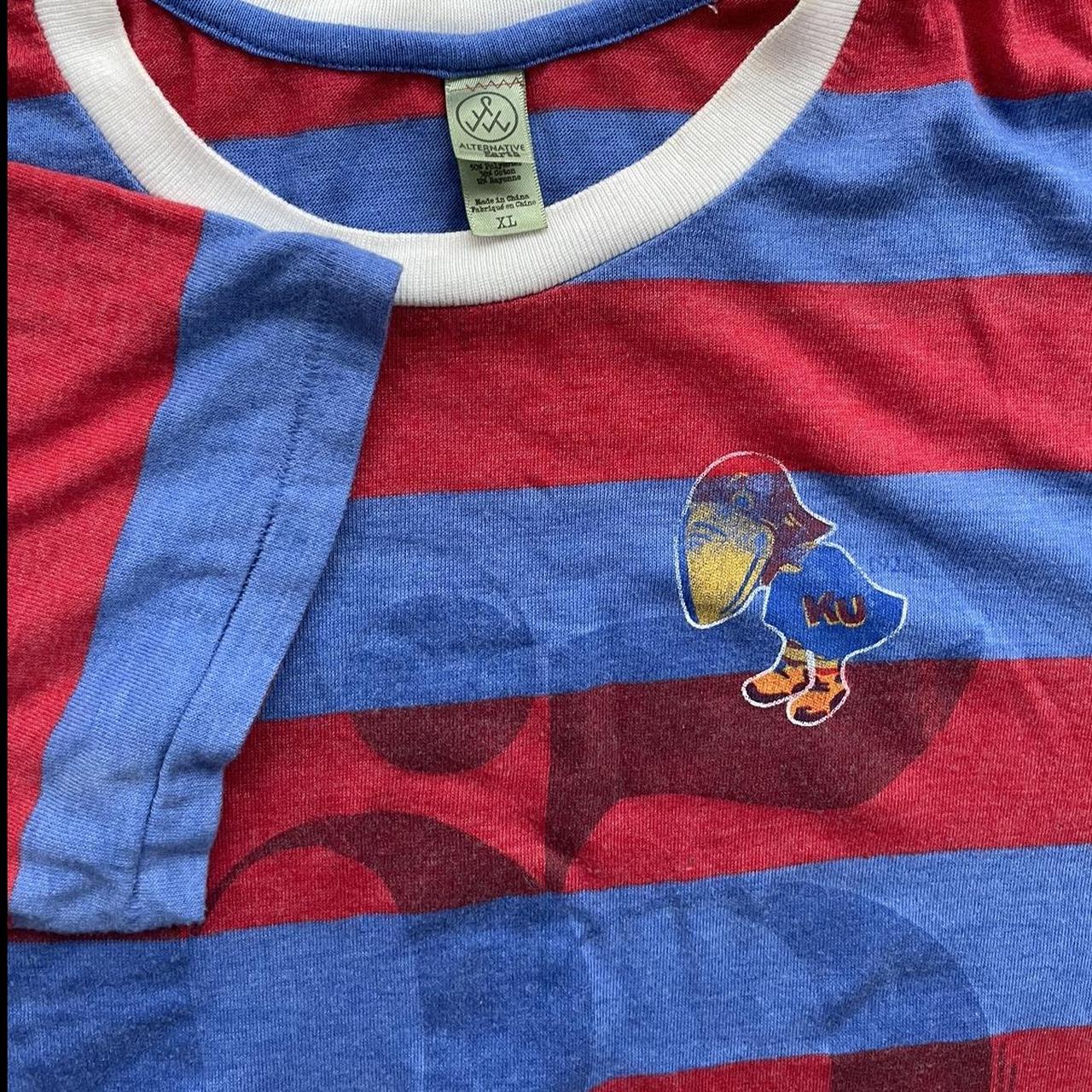 Alternative Apparel Men's Red and Blue Tshirt Depop