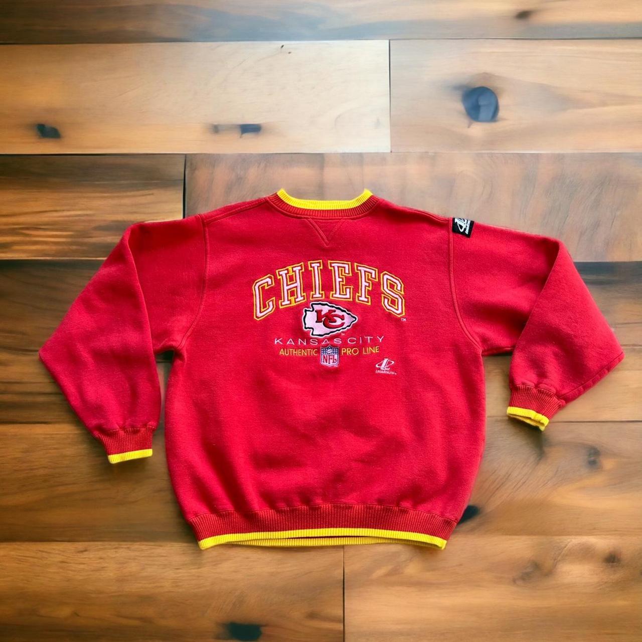 Vintage 90's Kansas City Chiefs Sweatshirt Size - Depop