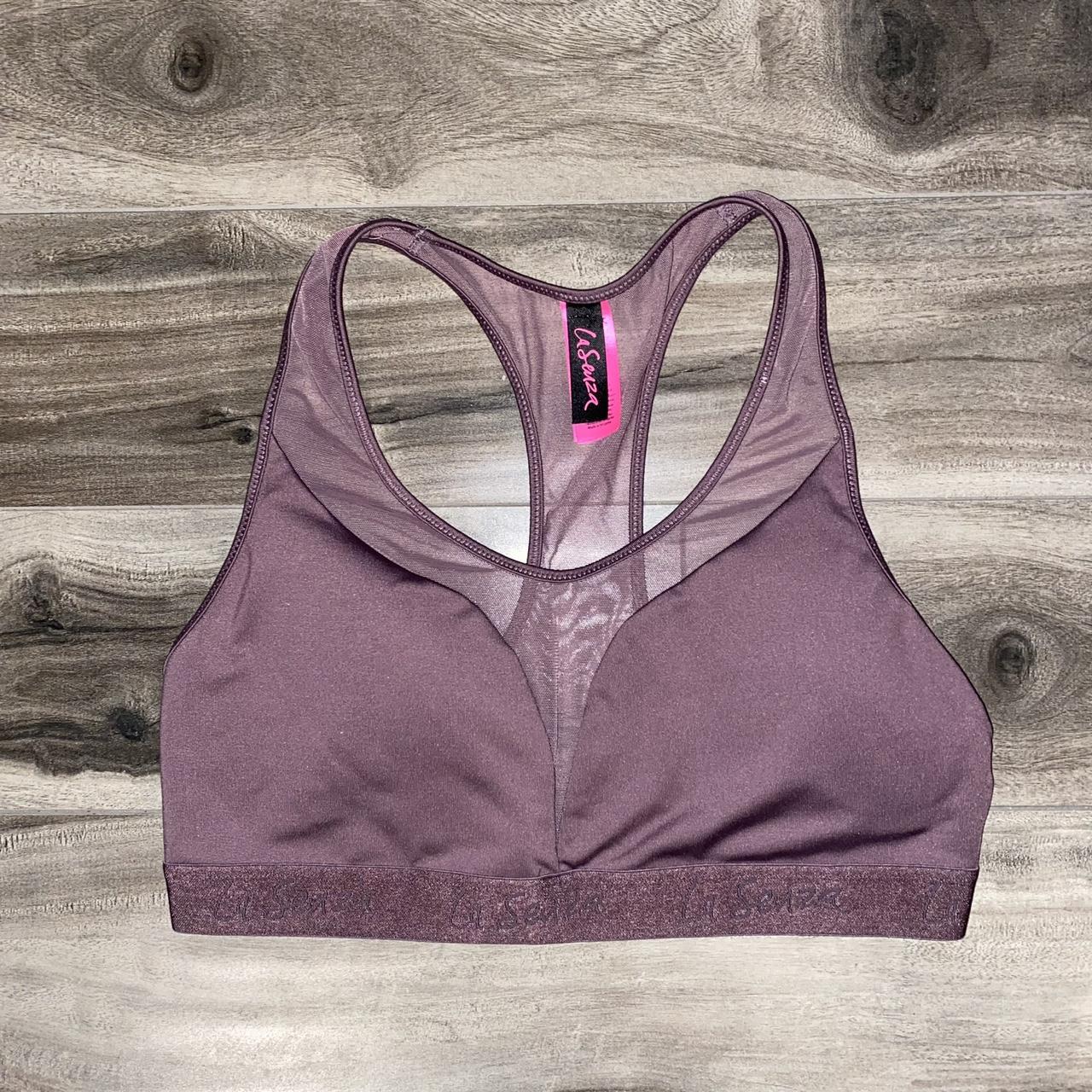 LA SENZA PURPLE MESH RACERBACK PADDED SPORTS BRA. Depop