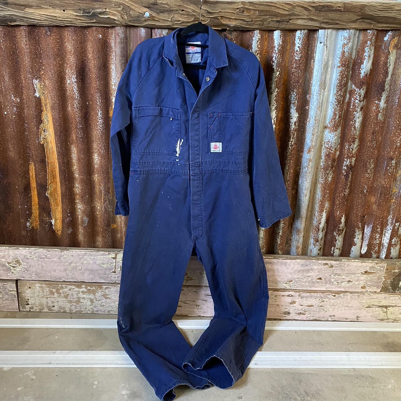 Vintage King Gee overalls Navy Blue fits a men’s... Depop