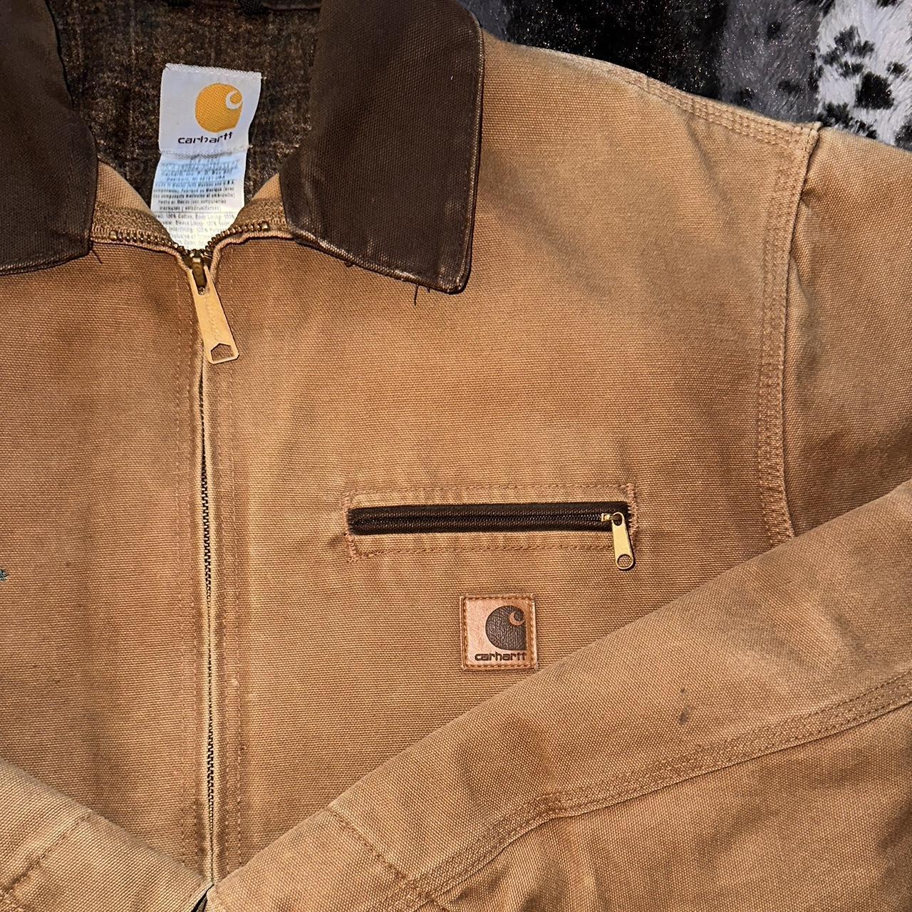 Carhartt sandstone detroit outlet jacket blanket lined