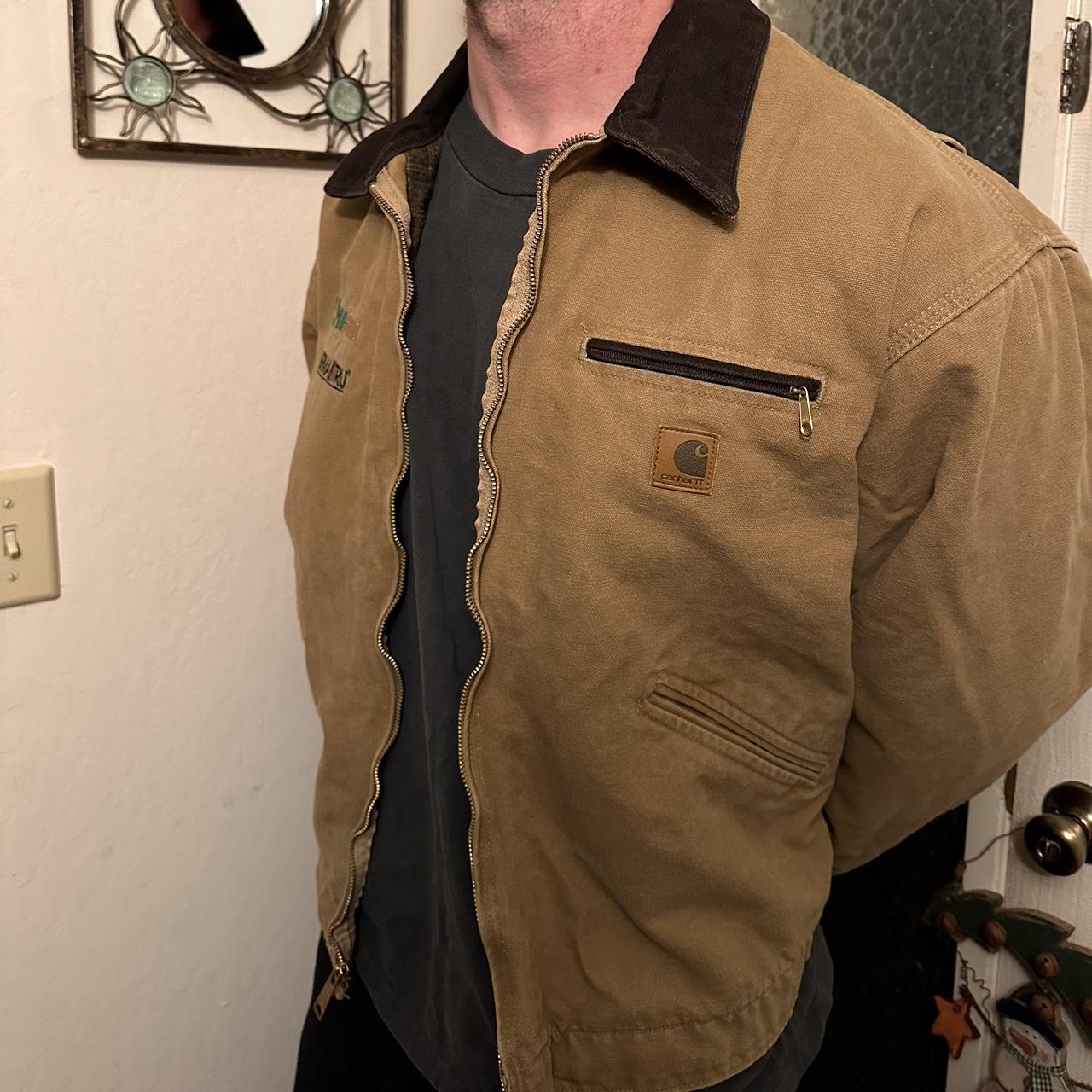 Carhartt sandstone hot sale detroit jacket