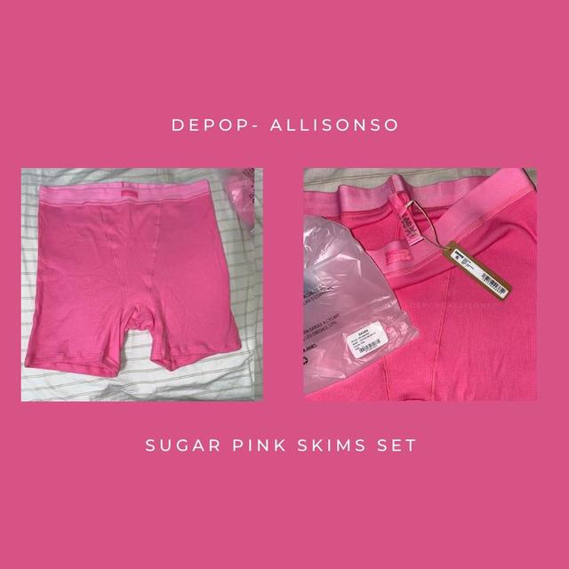 Skims Cotton Rib Boxer in Sugar Pink Size Medium and - Depop