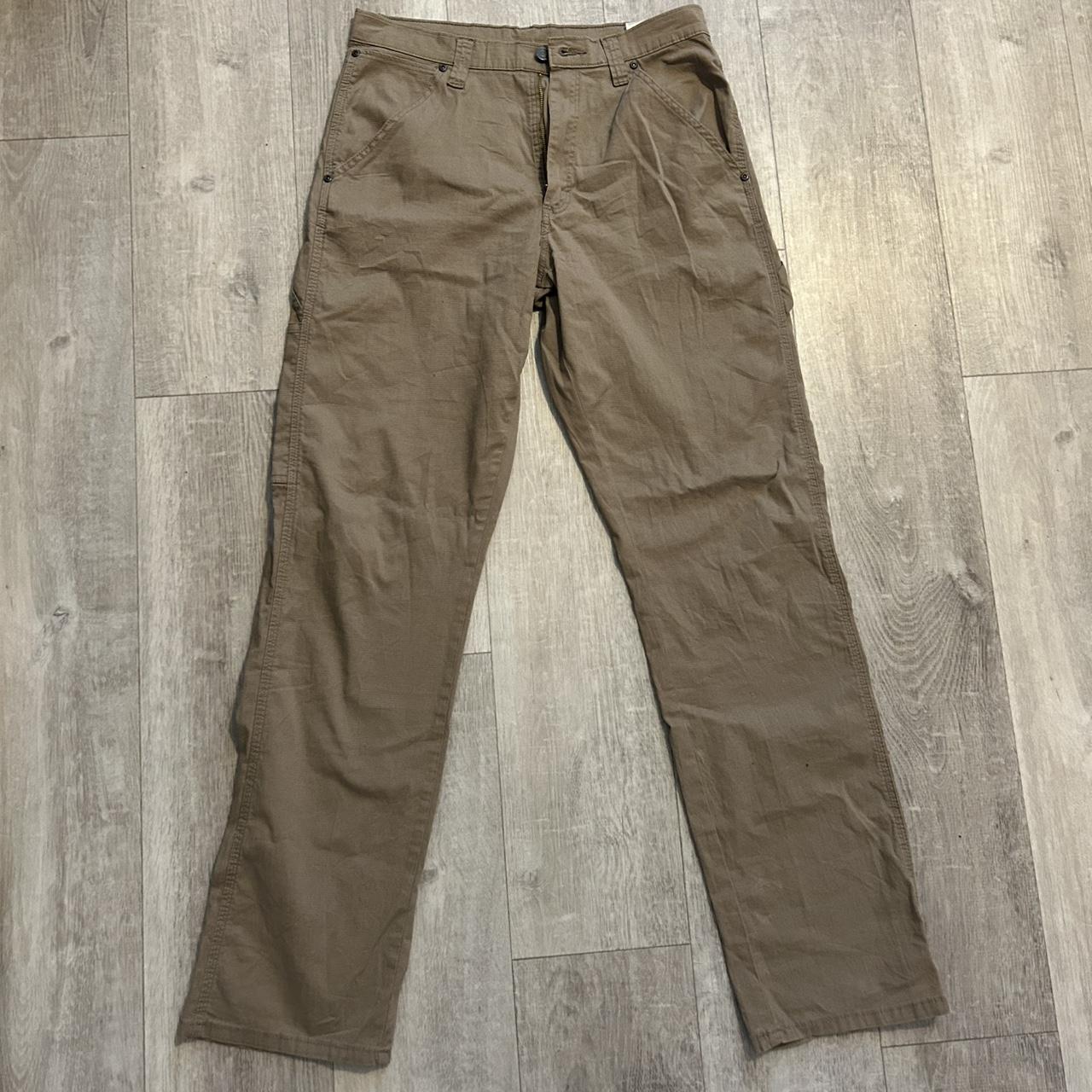 wrangler tan/light brown carpenter pants size... - Depop