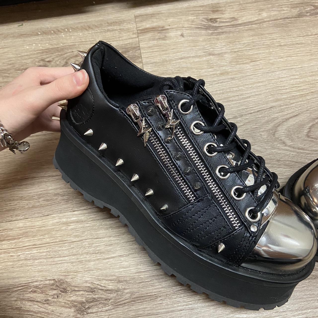Demonia Men's Black and Silver Boots (4)