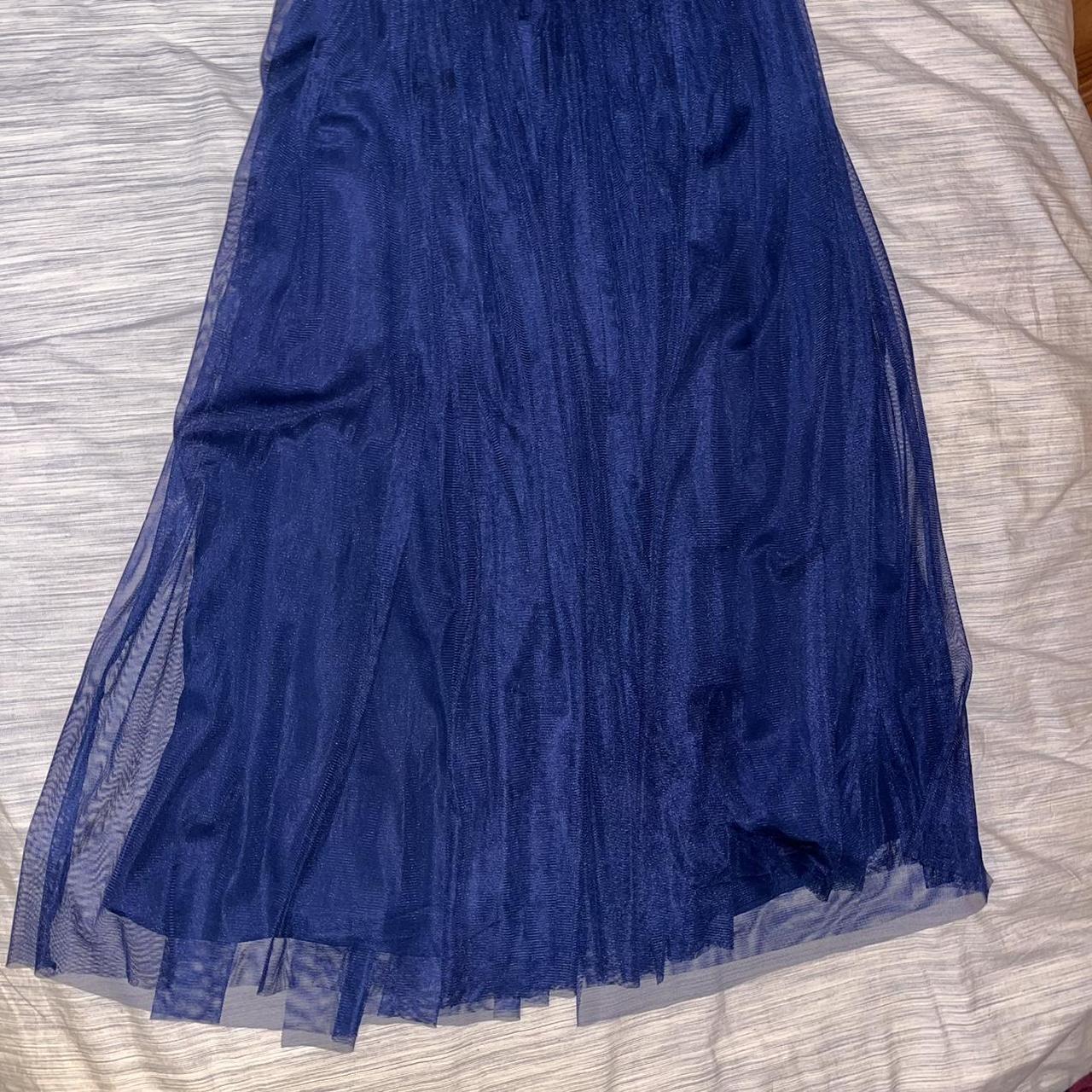 navy sequin dress with see through layered... - Depop