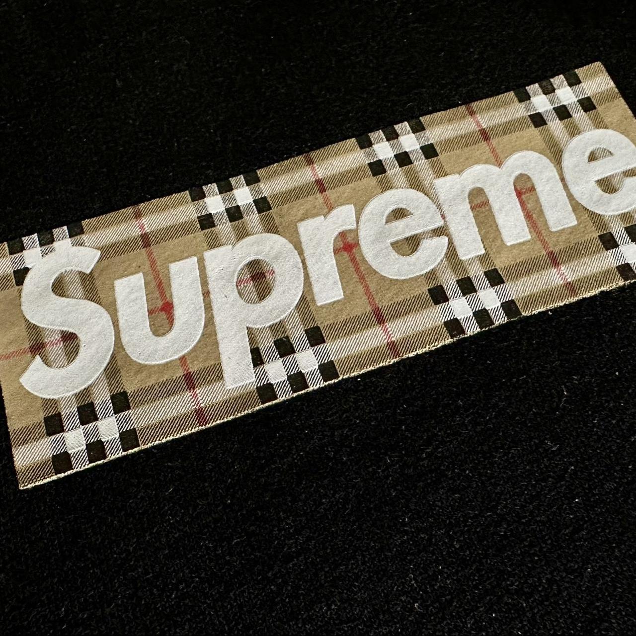 Supreme Burberry Box Logo Hooded Sweatshirt Size | Depop