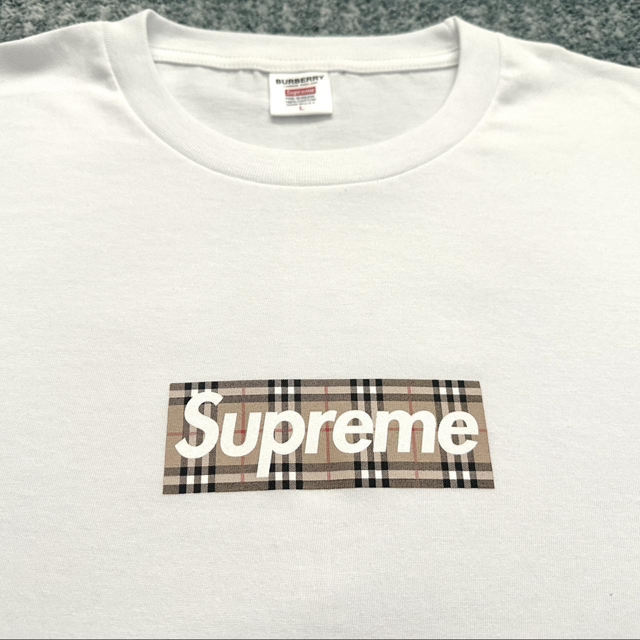 Supreme x Burberry Box Logo T-Shirt Size L, Armpit...