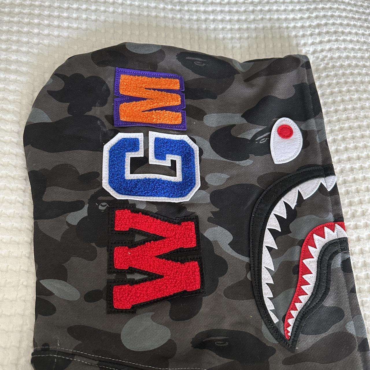 Bape Shark Camo Full Zip Hoodie Armpit to armpit ... - Depop