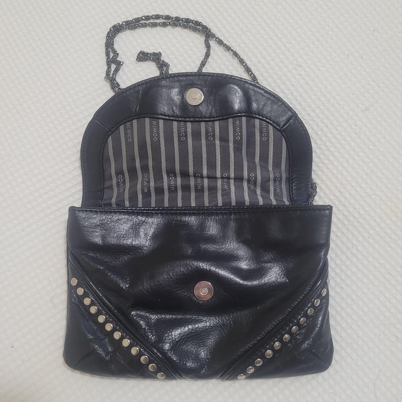 Mimco y2k Black Leather clutch purse. - Depop