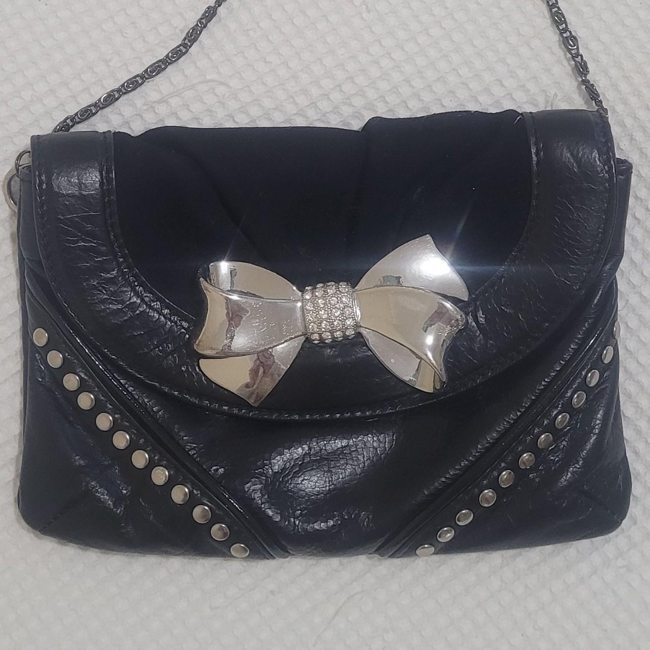 Mimco y2k Black Leather clutch purse. Depop