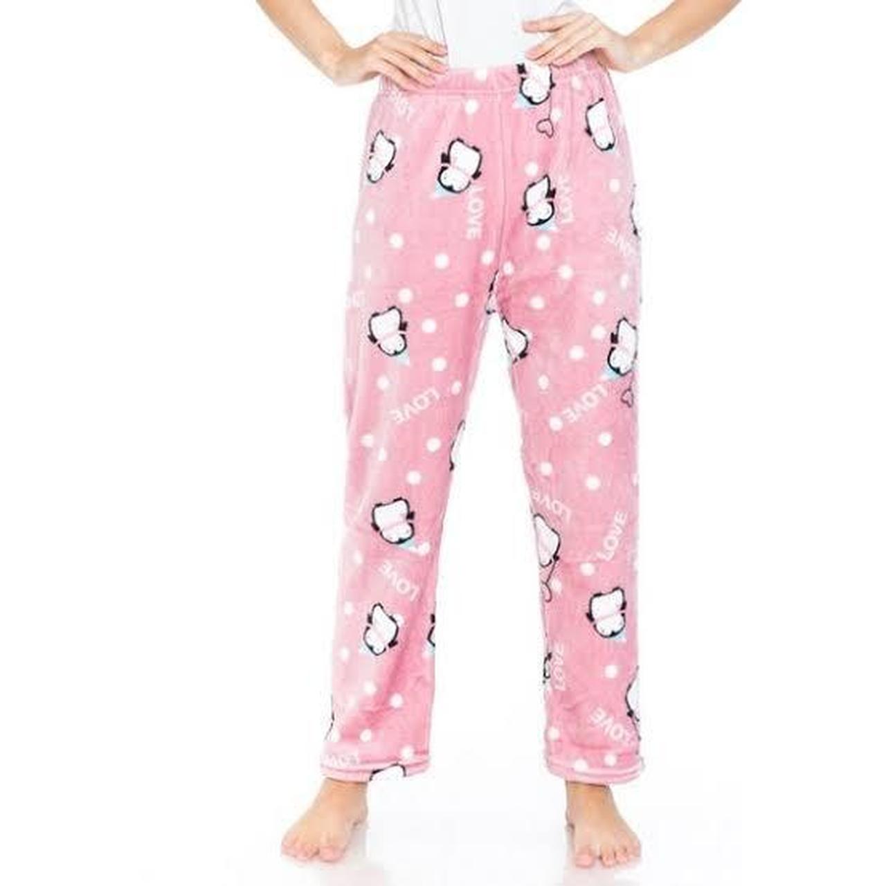 Pink fluffy penguin pajama pants Style shown in pic... - Depop