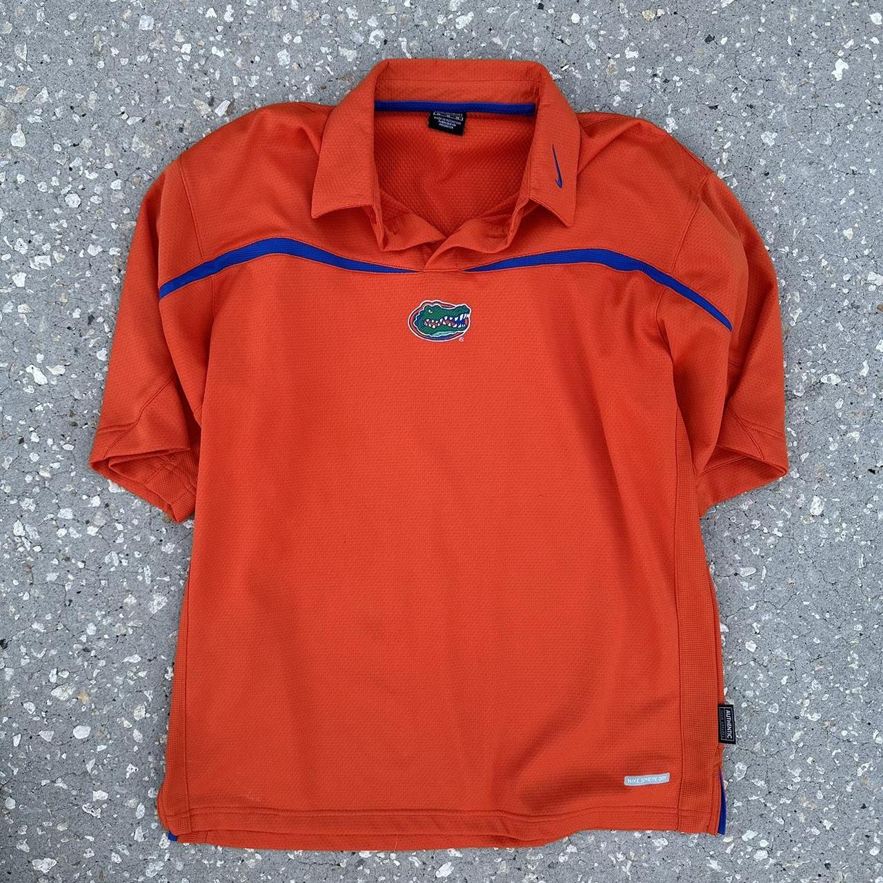 Nike Men's Orange and Blue Poloshirts Depop