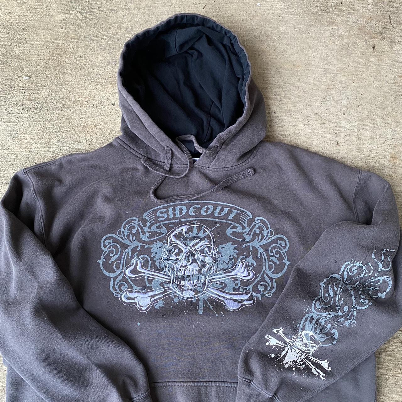 Mallgoth skull pullover hoodie Says L but fits - Depop