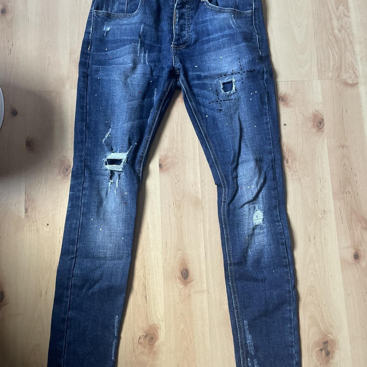 Alessandro Zavetti Blue and navy ripped jeans
