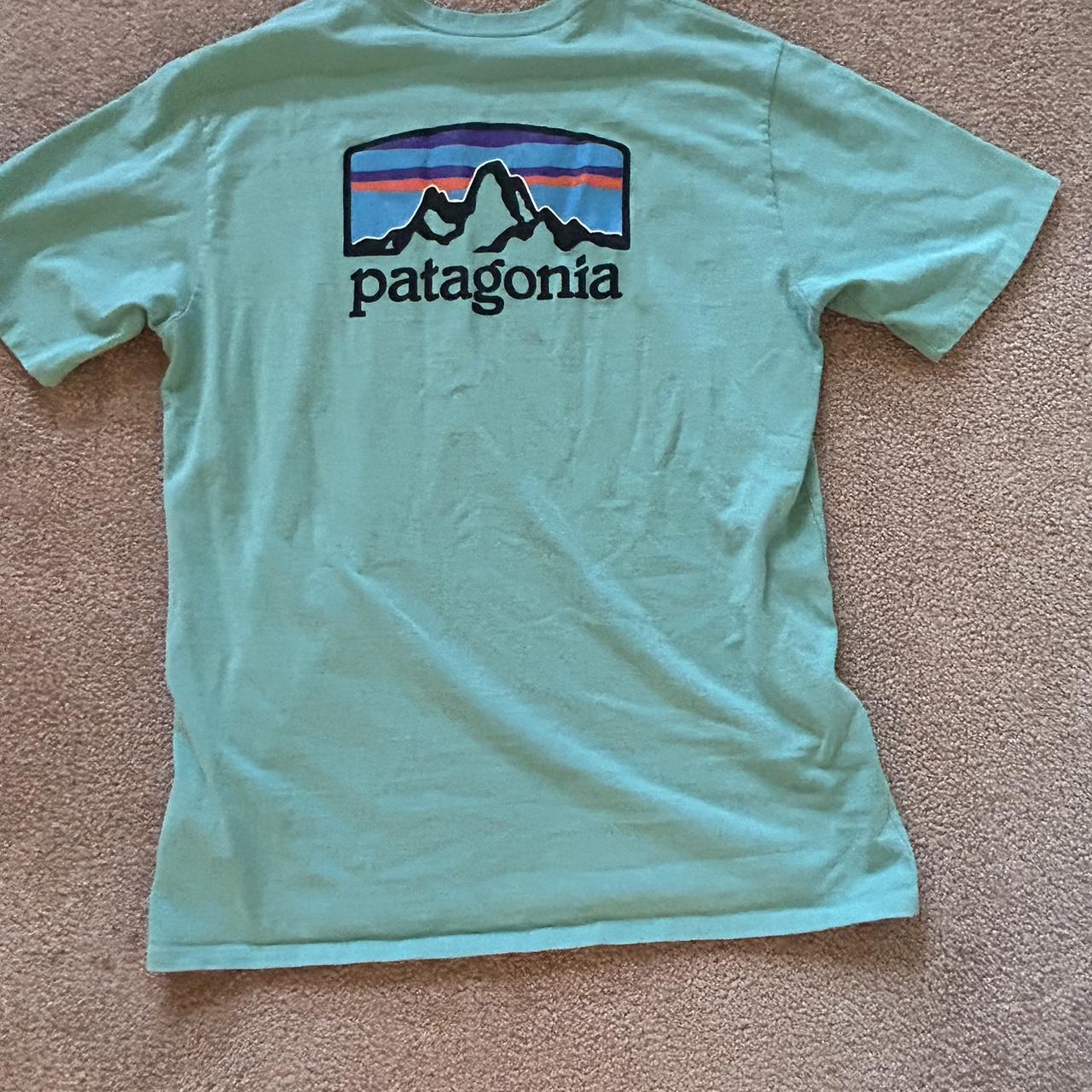 Turquoise Patagonia T-shirt - Depop