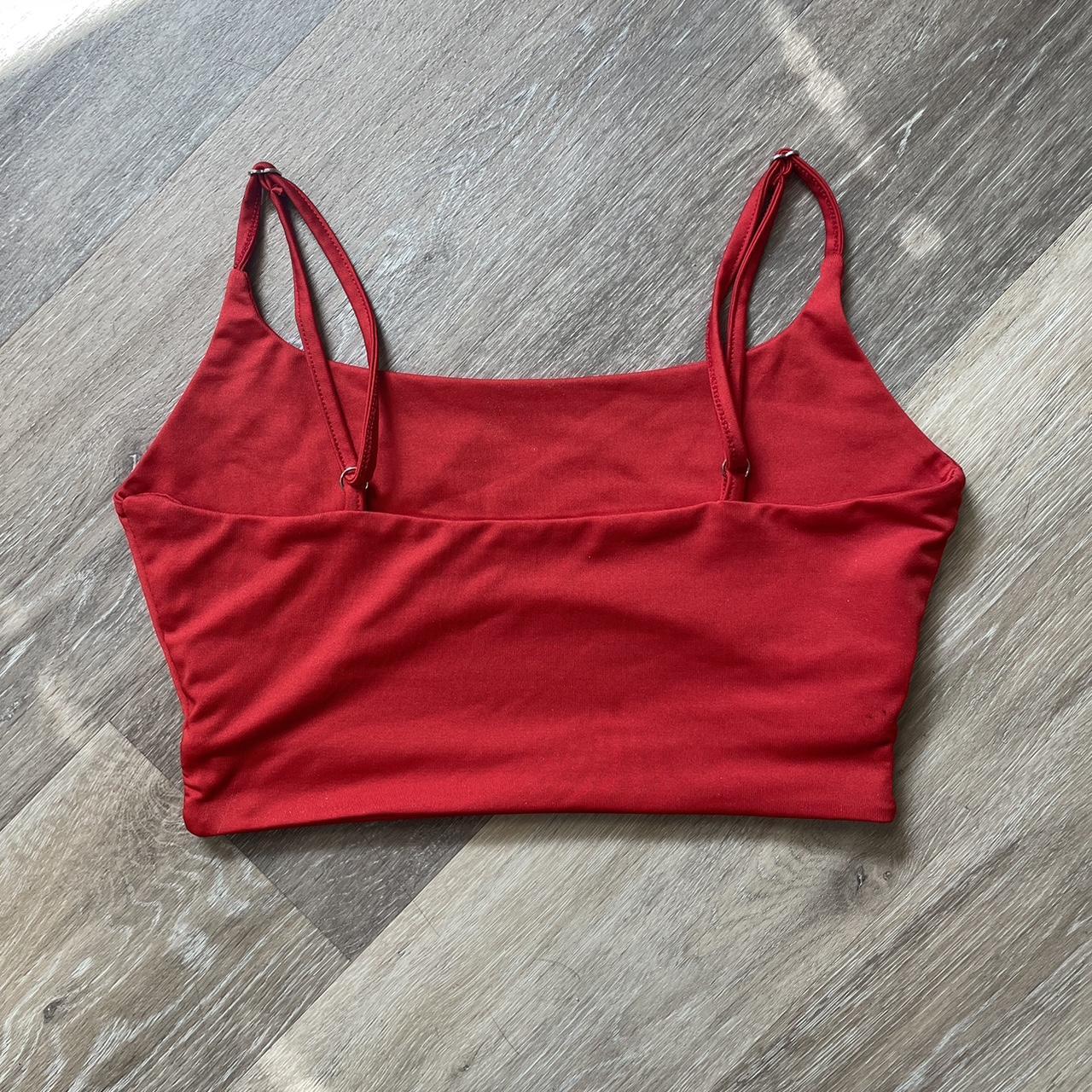 red going out crop top Size small Perfect condition... - Depop