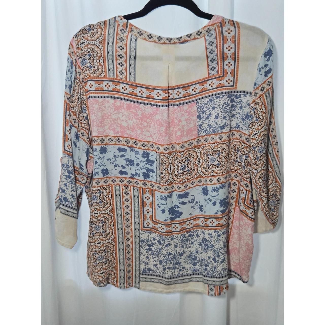 Women's Blouse - Multi - XXL – Boho Patchwork Pea… - image 2