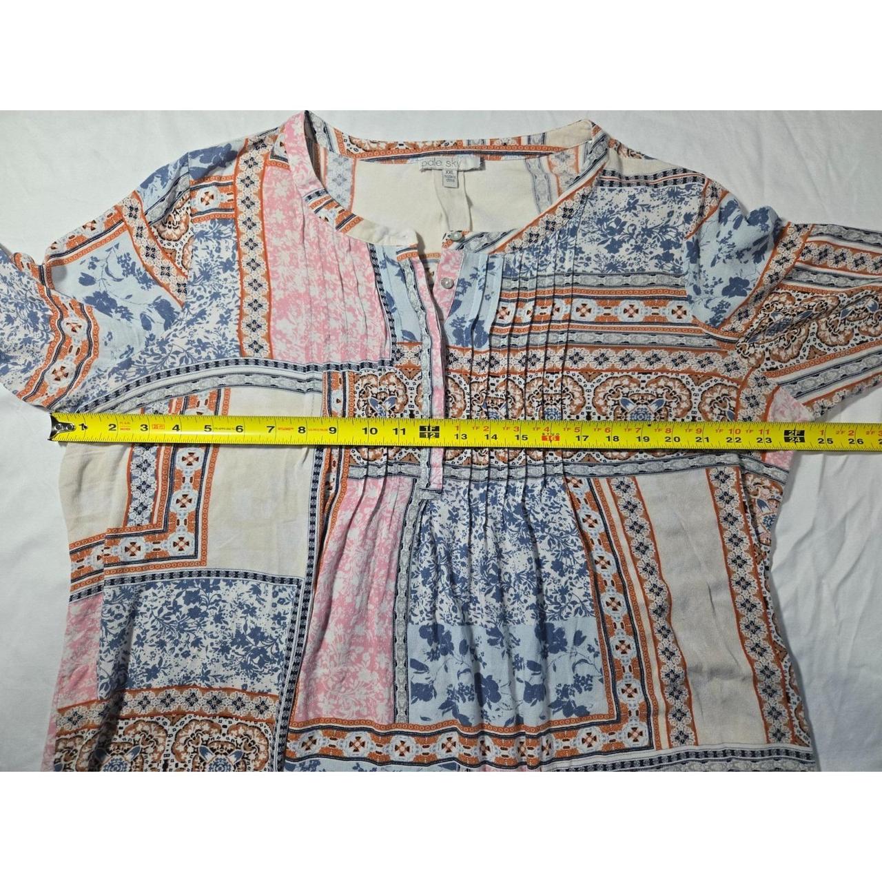 Women's Blouse - Multi - XXL – Boho Patchwork Pea… - image 8