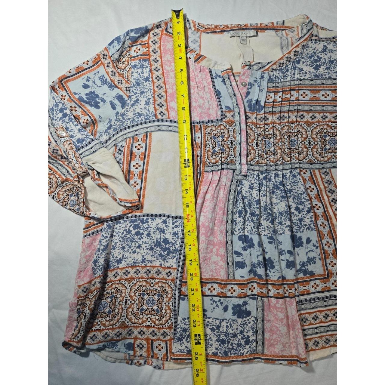 Women's Blouse - Multi - XXL – Boho Patchwork Pea… - image 7