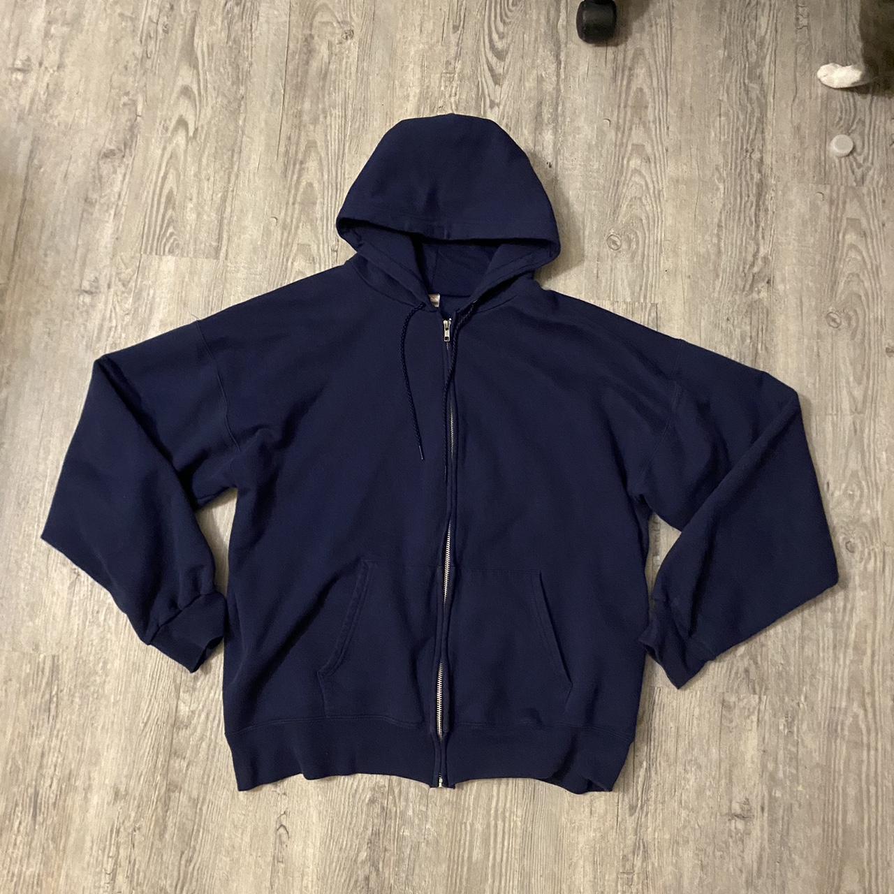 amazing blue hanes zip up dm me if you have any... - Depop