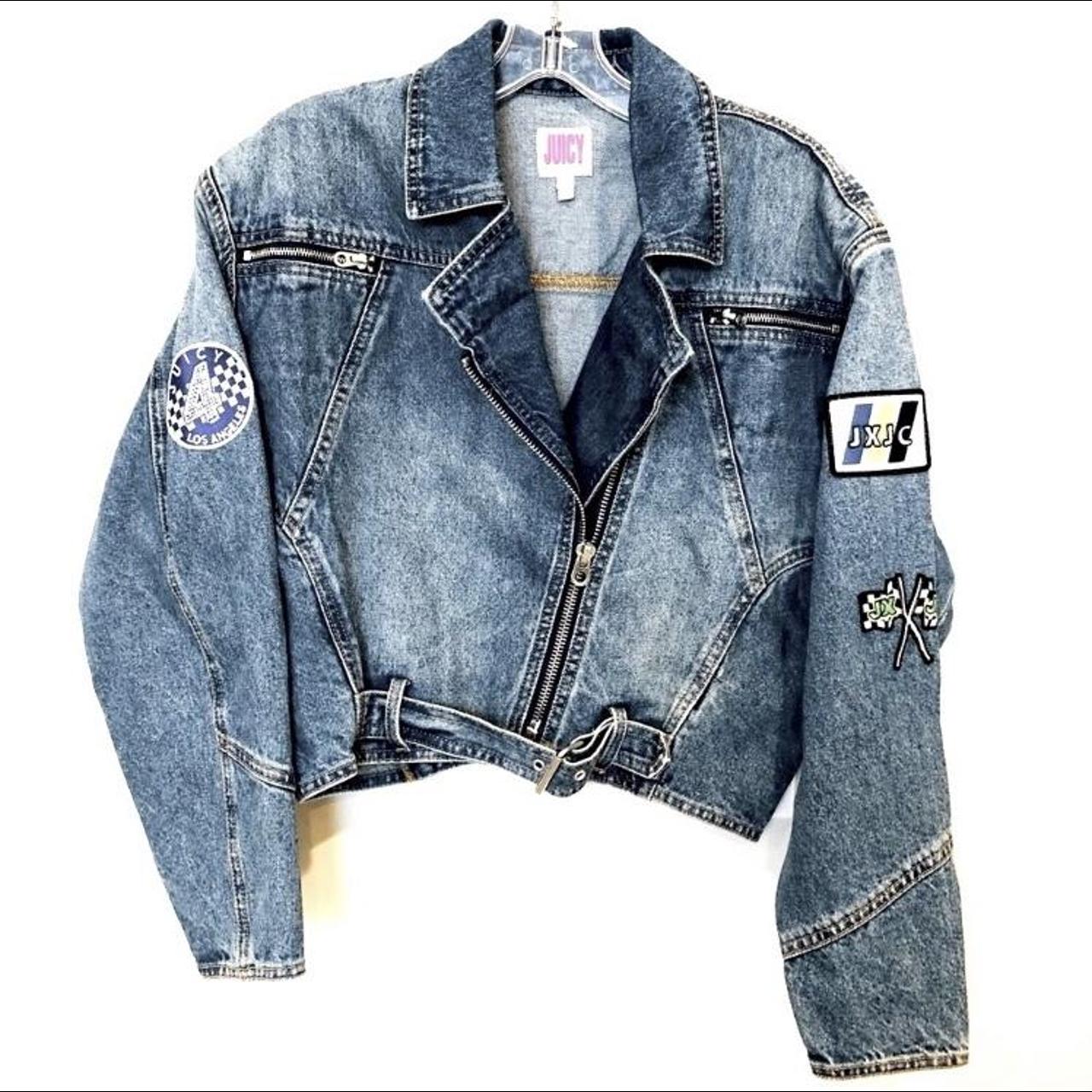 Juicy by Juicy Couture Denim Jean Moto Jacket with Depop