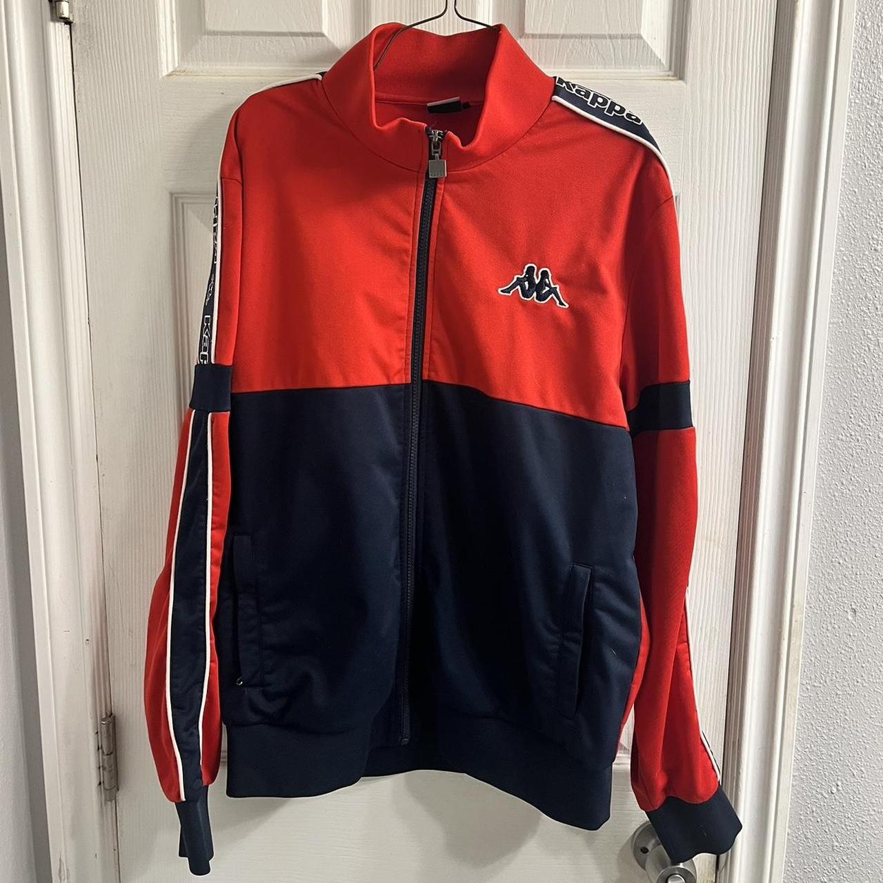 Kappa Men's Red and Navy Jacket | Depop