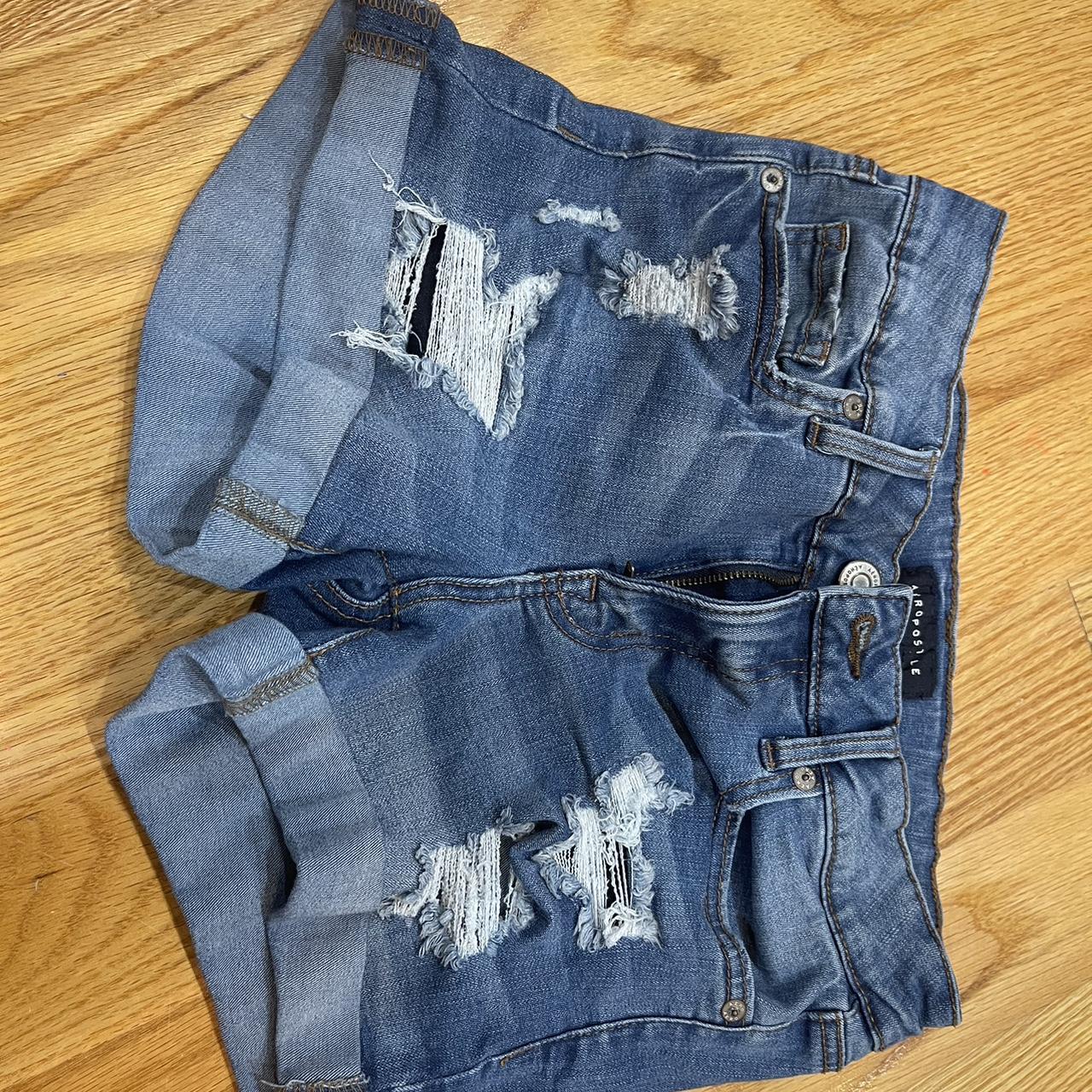 Aeropostale Women's Blue Shorts | Depop