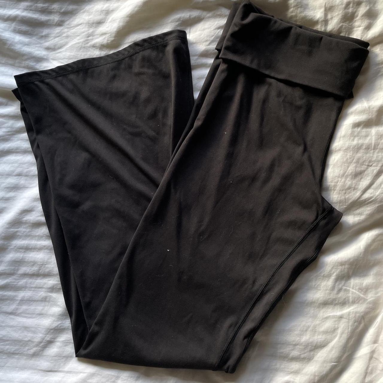 PacSun fold over flared black leggings - super - Depop