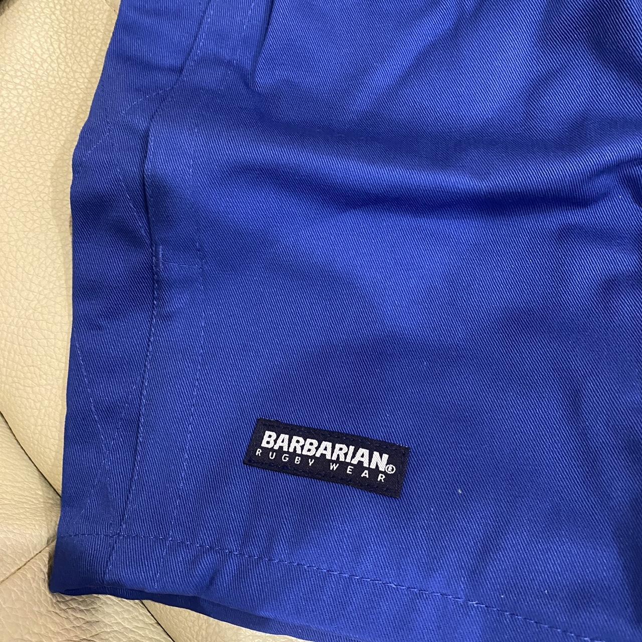 Barbarian Men's Blue Shorts Depop