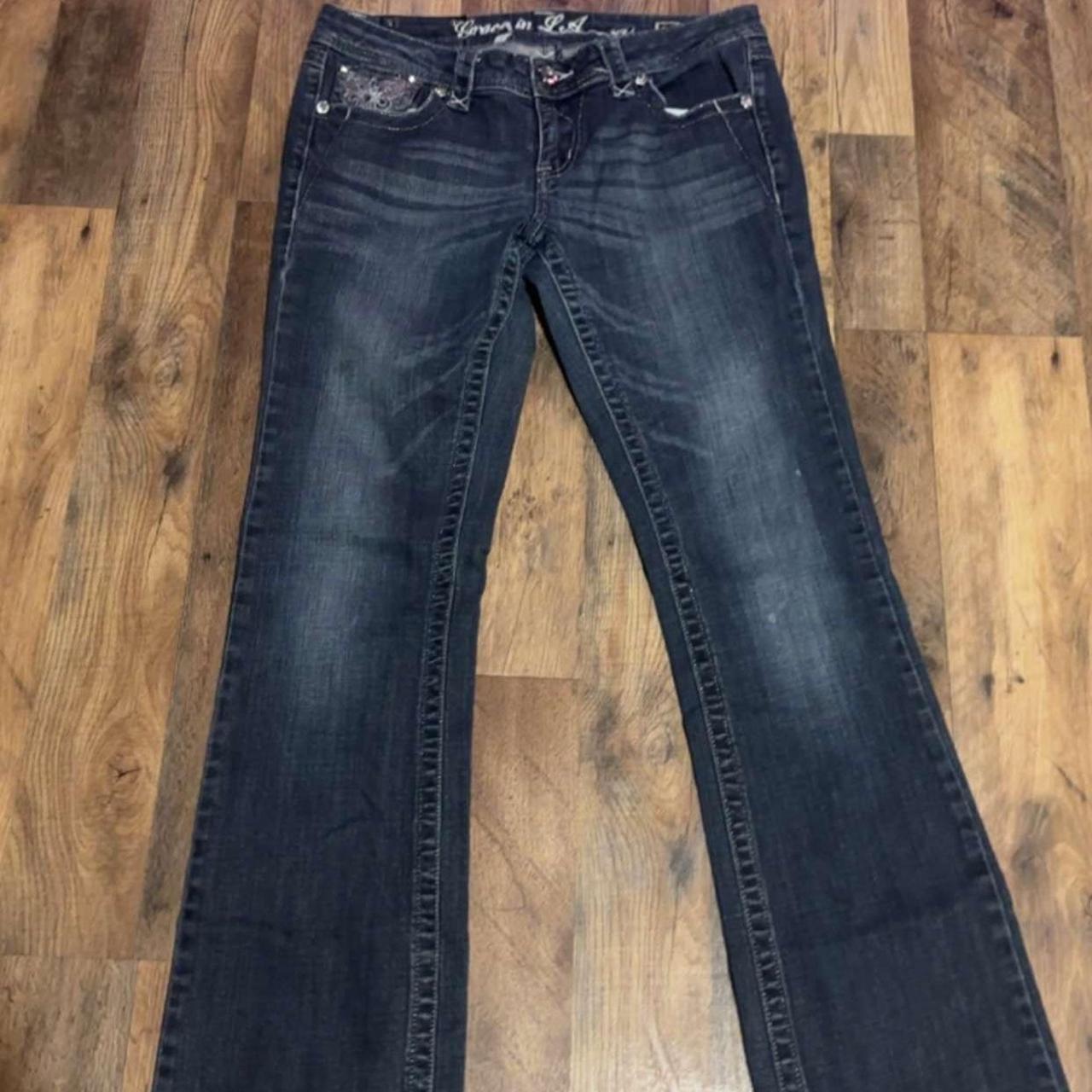 Grace in LA women’s jeans, size 29, #rhinestones... - Depop