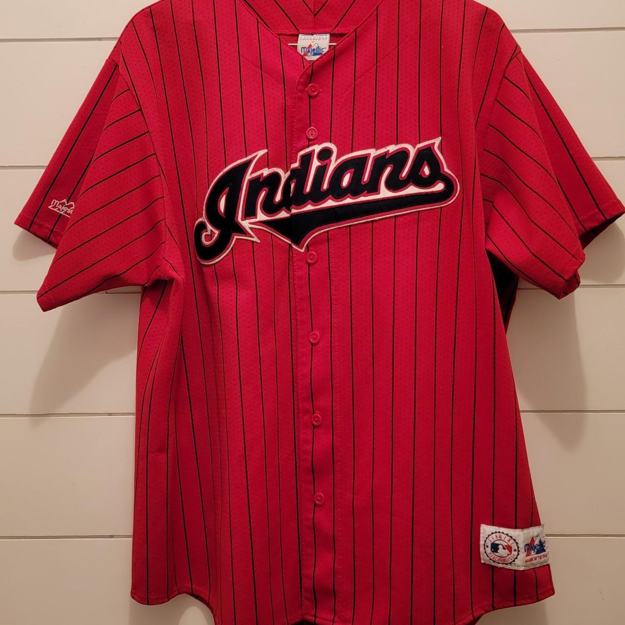 Majestic MLB Cleveland Indians Baseball Jersey - - Depop