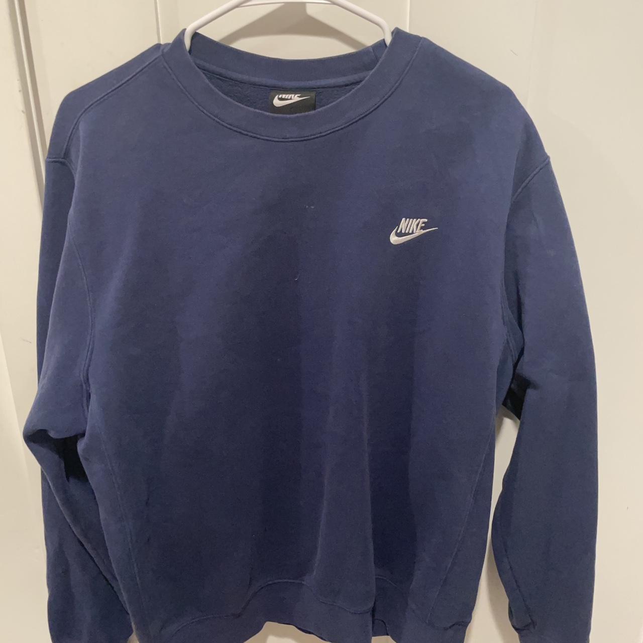 Nike Women's Navy and Blue Sweatshirt | Depop