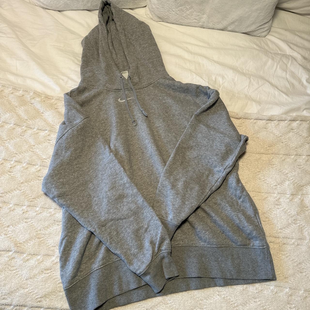 NIKE gray oversized hoodie. Size... - Depop