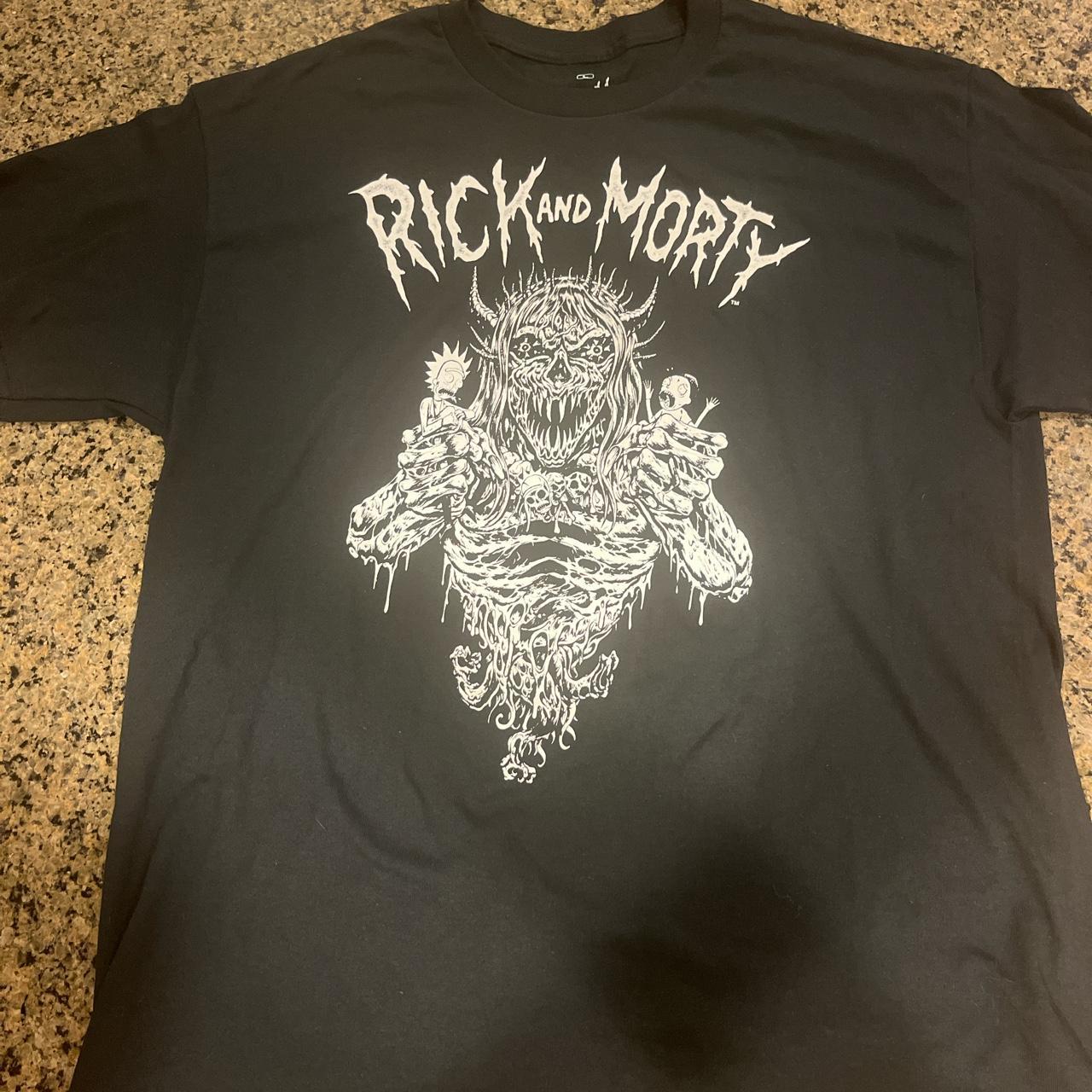 Rick and Morty graphic black t- shirt . Size medium - Depop