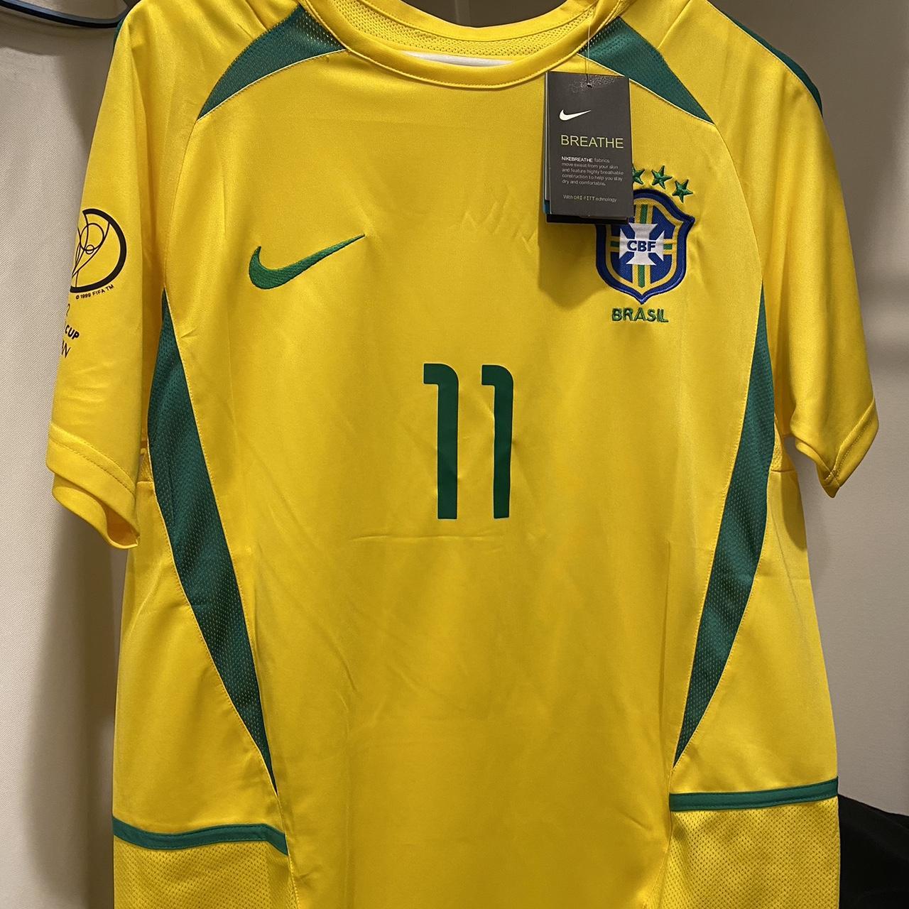 BRAZIL WORLD CUP 2002 AWAY RETRO FOOTBALL SHIRT - My Retro Jersey