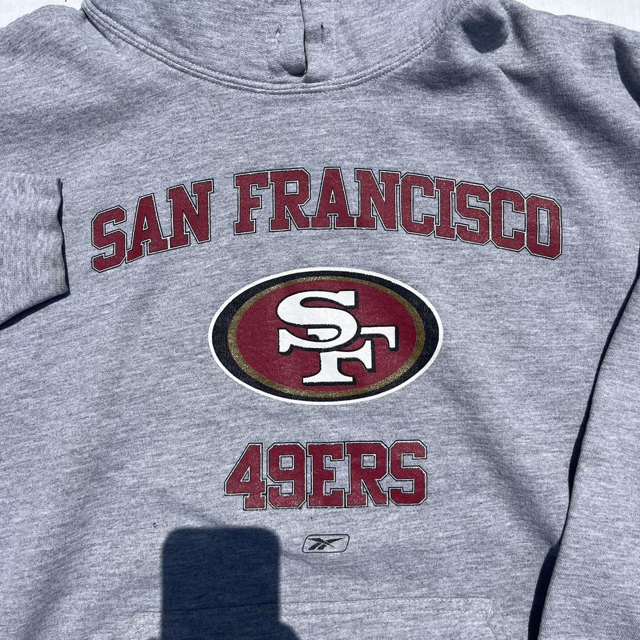 Reebok Team Apparel Boy’s Grey San Francisco 49ers Hoodie Size 10-12 Medium